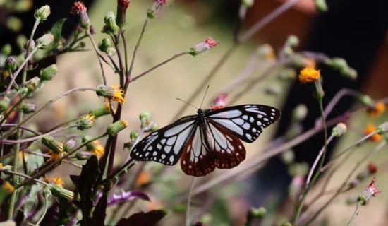 スイゼンジナで羽を休めるアサギマダラ